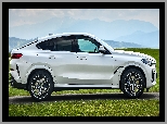 Białe, BMW X6, Bok, M Sport